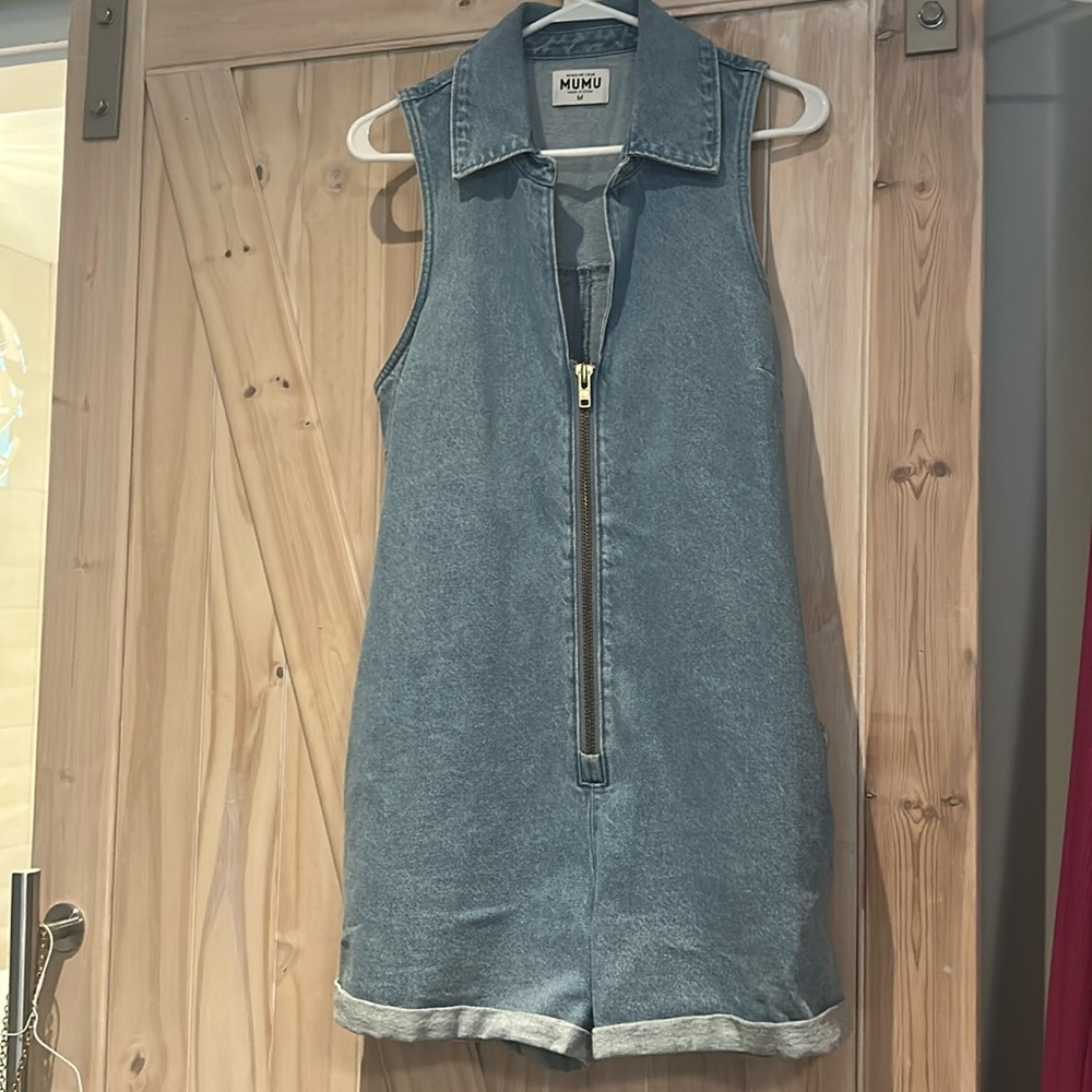 Show Me Your MuMu Denim Sleeveless Romper